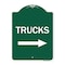Signmission Trucks Sign Trucks W/ Right Arrow, Green & White Aluminum Sign, 18" x 24", GW-1824-22780 A-DES-GW-1824-22780 - alternate 1